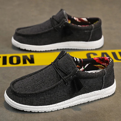 Men’s Canvas Slip – on Loafers – Lightweight Casual Shoes