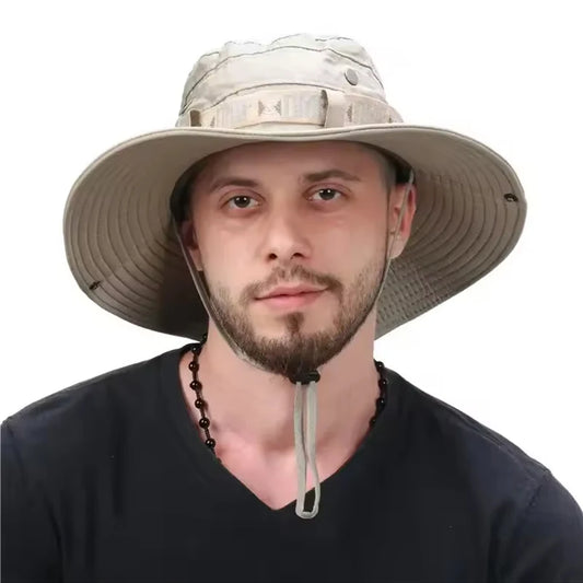 Men’s Wide-Brim Sun Hat with Mesh Vent – Cruise & Shore Ready