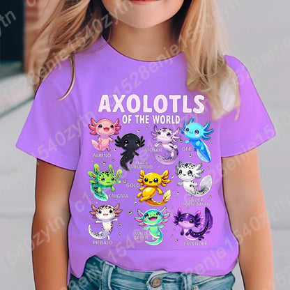 Kids’ Axolotl Graphic Tee – Soft, Comfy Crewneck