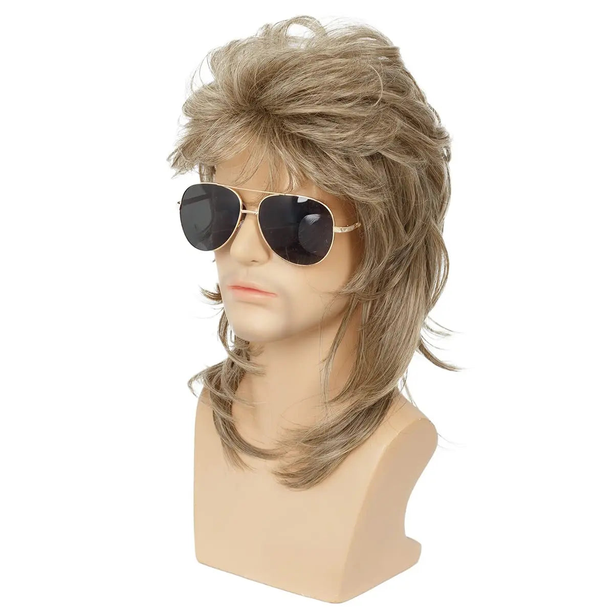 Retro Mullet Costume Wig – Long, Straight
