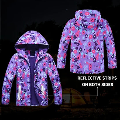 Girls' Polar Fleece Hooded Winter Jacket