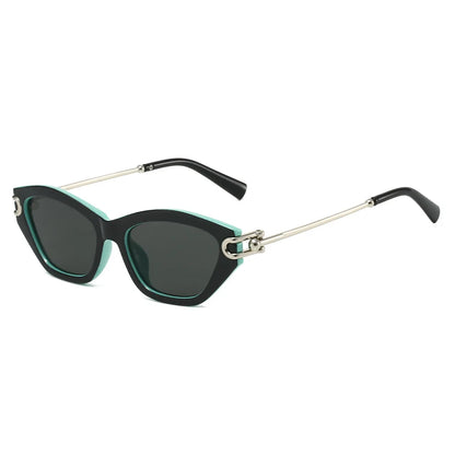 Silver-Accent Square UV400 Sunglasses