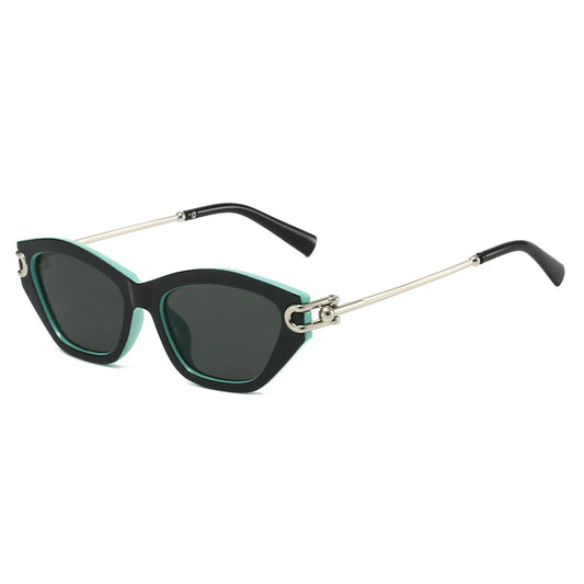 Silver-Accent Square UV400 Sunglasses