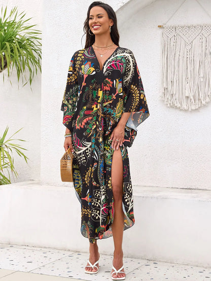 Women’s Flowing Caftan Cover-Up – Beach & Poolside Elegance