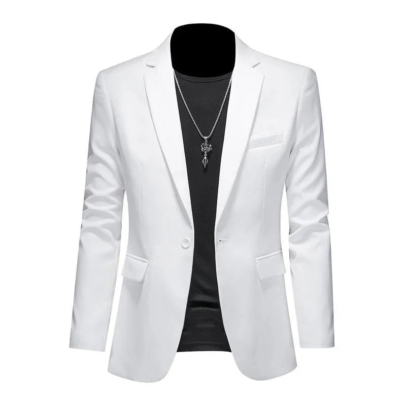 Men’s & Teens Solid Color Single-Button Blazer – Formal & Semi-Formal