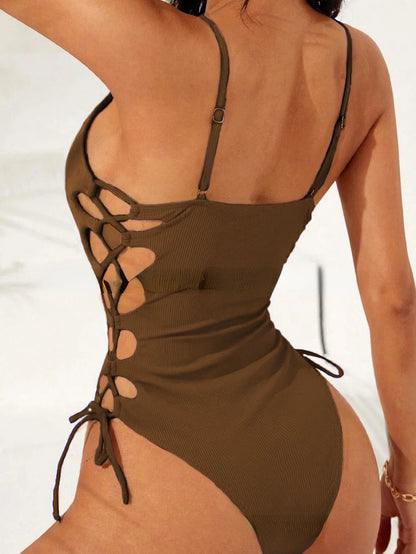 Women’s Cut-Out One-Piece Swimsuit – Adjustable Fit