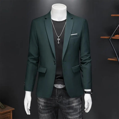 Men’s & Teens Solid Color Single-Button Blazer – Formal & Semi-Formal