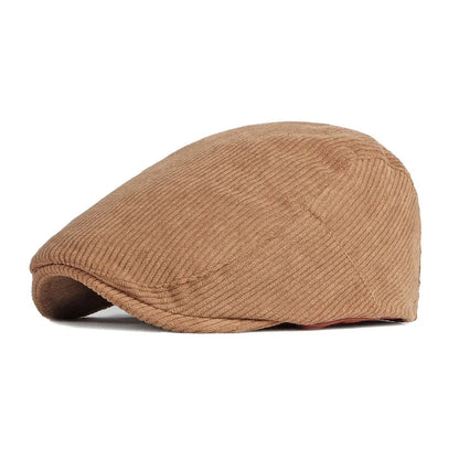 Men’s Corduroy Flat Cap – Classic Retro Newsboy Style