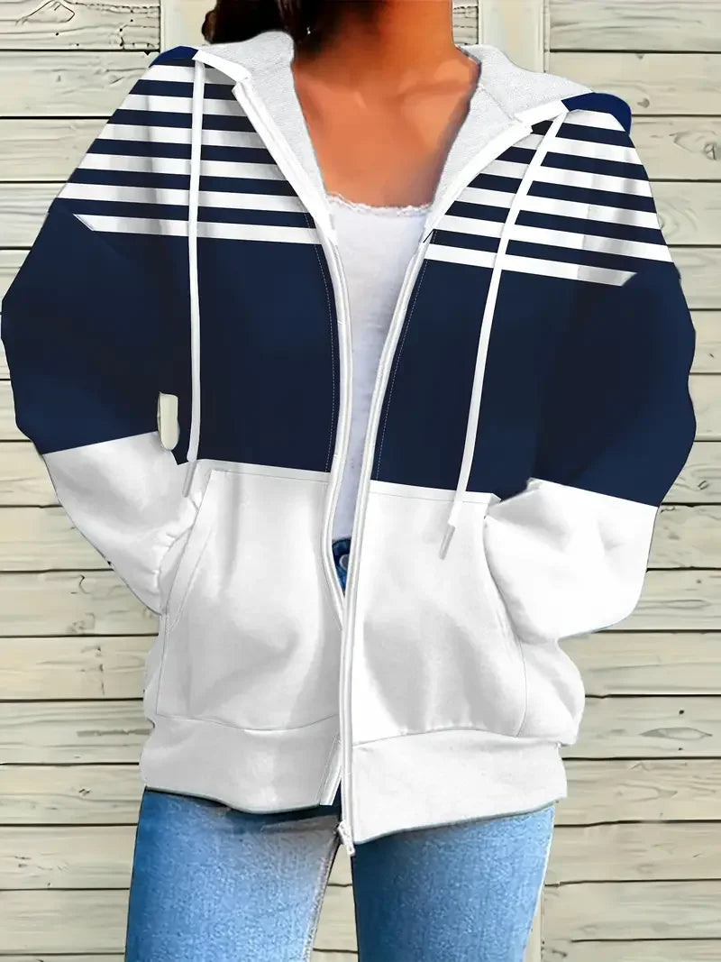 Women’s Zip-Up Hoodie – Long Sleeve, Lightweight, Soft Stretch