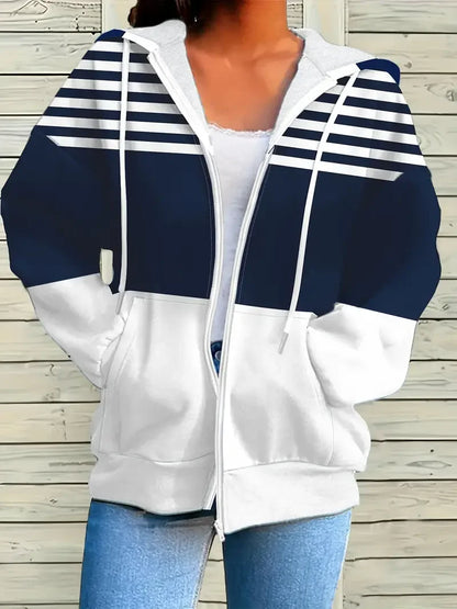 Women’s Zip-Up Hoodie – Long Sleeve, Lightweight, Soft Stretch