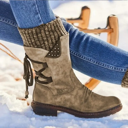 Women’s Winter Mid-Calf Suede Boots | Warm, Stylish & Non-Slip