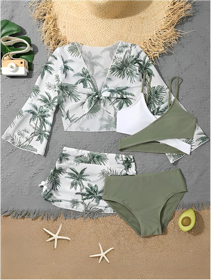Girls’ 4-Piece Tropical Breeze Swim Set