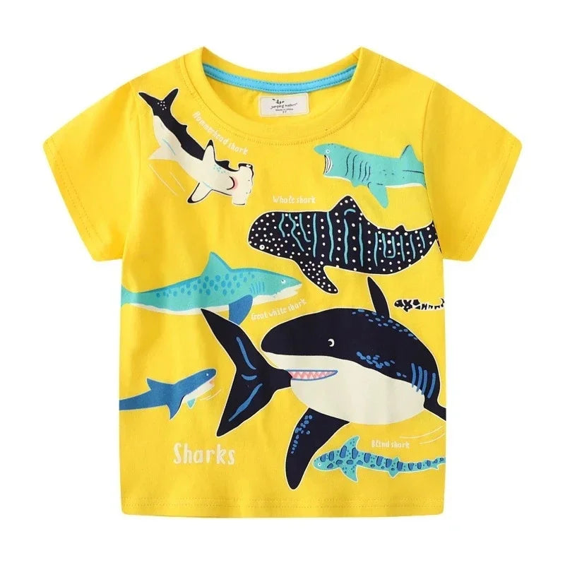 Kids Glow-in-the-Dark Shark & Dinosaur T-Shirt