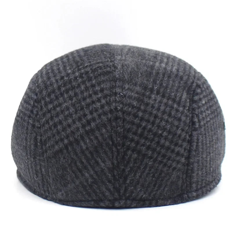 Men’s Plaid Newsboy Cap – Warm, Casual, One Size