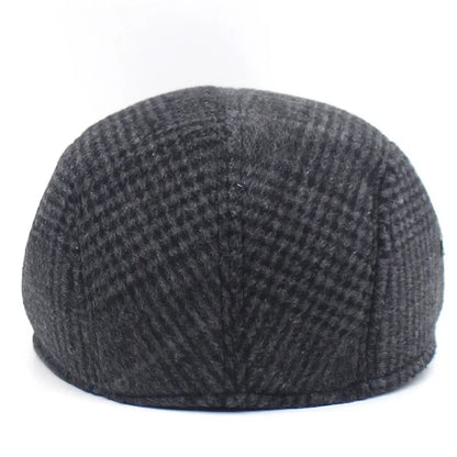 Men’s Plaid Newsboy Cap – Warm, Casual, One Size
