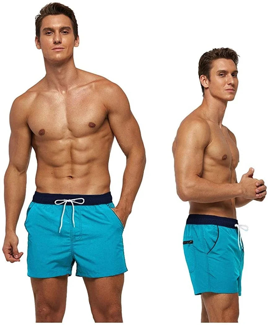 Men’s & Teens’ Quick-Dry Swim Shorts – Elastic Waist with Mesh Lining