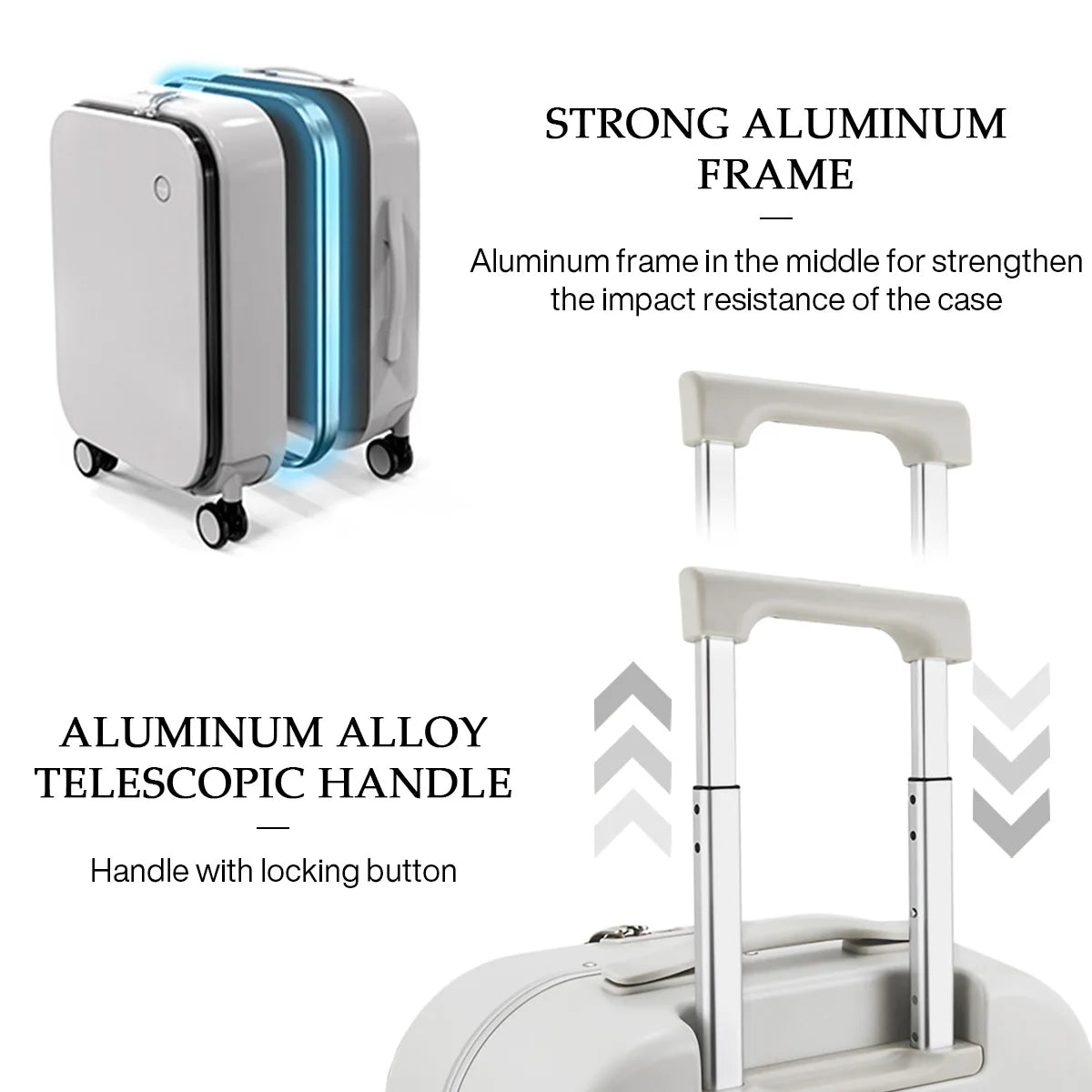 Aluminum-Frame Hardshell Spinner Suitcase