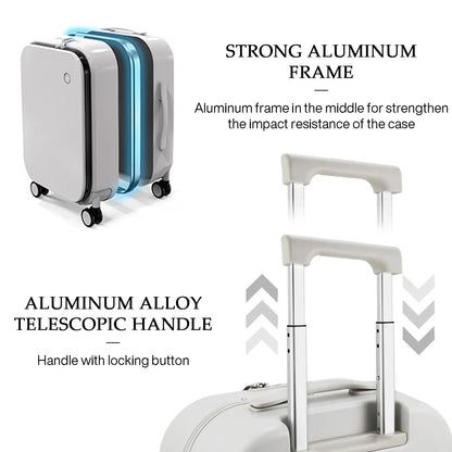 Aluminum-Frame Hardshell Spinner Suitcase
