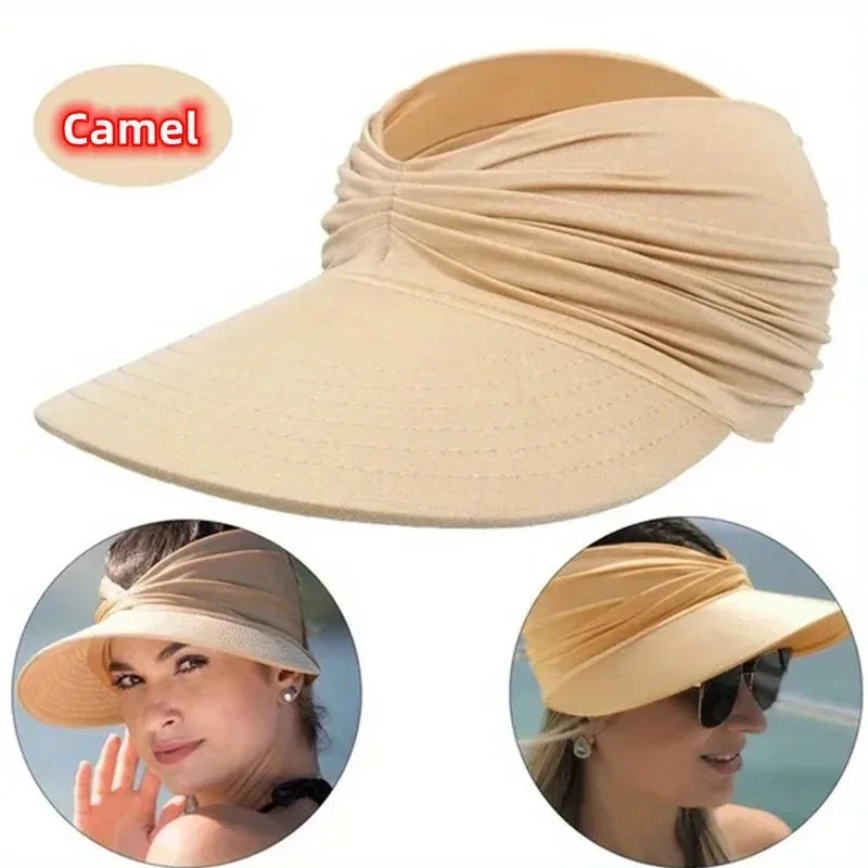 Women’s Foldable Sun Visor Hat – Wide Brim UV Protection