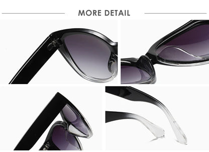 Gradient Cat-eye Minimalist Sunglasses Unisex European American Style Sun Protection Sunglasses Wide Leg Design