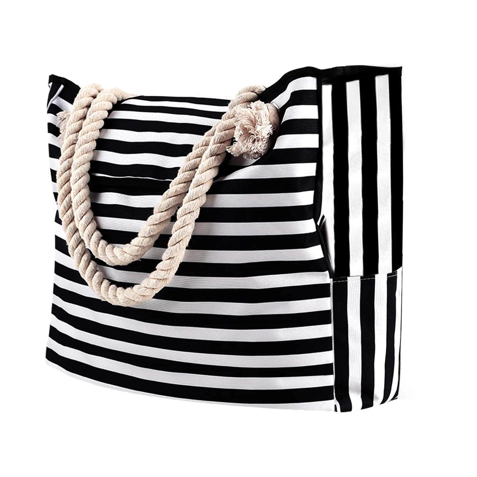 Striped Rope-Handle Beach Tote - The Dock Drop