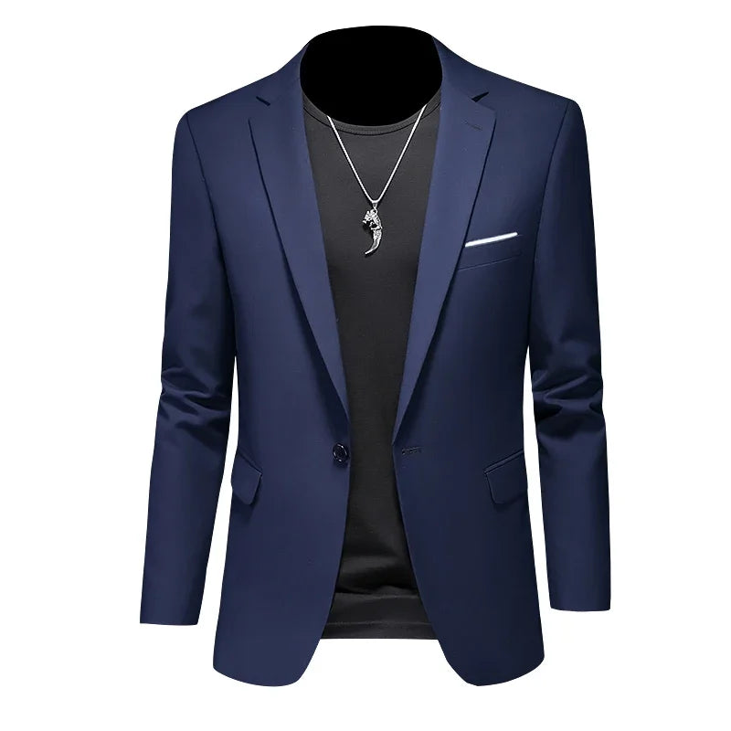 Men’s & Teens Solid Color Single-Button Blazer – Formal & Semi-Formal