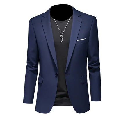 Men’s & Teens Solid Color Single-Button Blazer – Formal & Semi-Formal