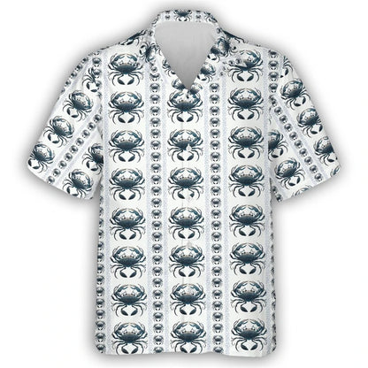 Men’s & Teens’ Coastal Print Button-Up Shirt – Vacation Ready