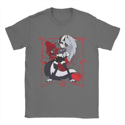 Teens Anime Skull Graphic T – Shirt – Streetwear Cotton Tee – Gray – XL