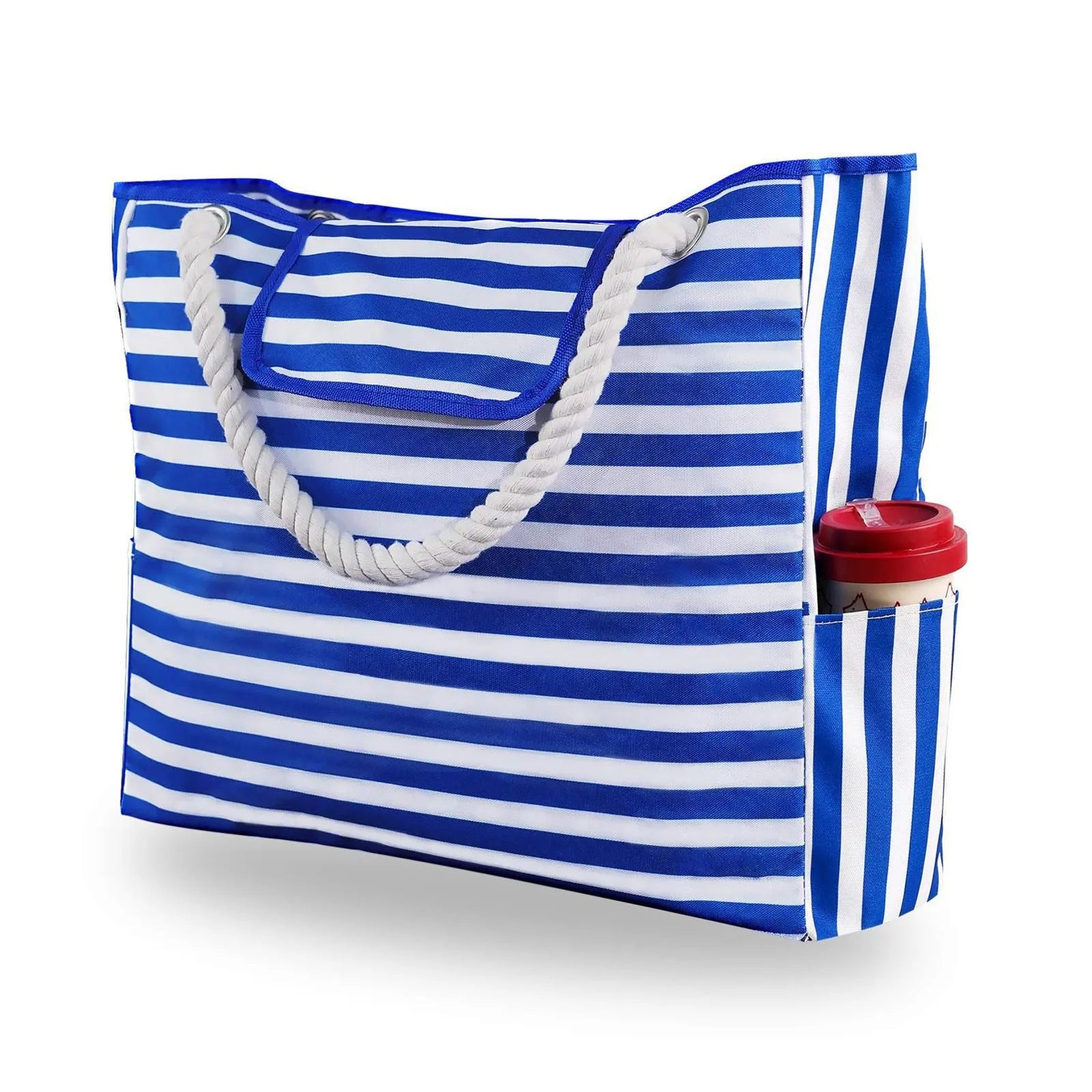 Striped Rope-Handle Beach Tote - The Dock Drop