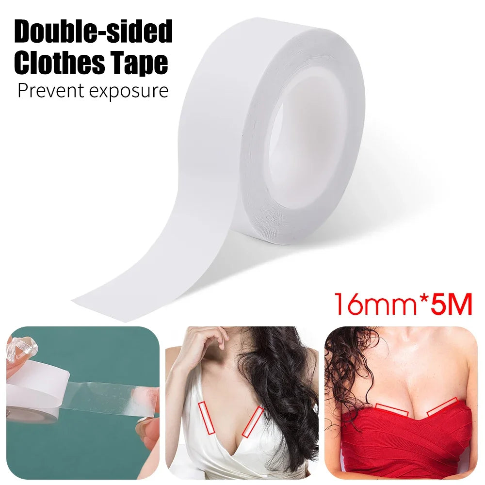 Double-Sided Fashion Tape – Clear, Travel-Ready Roll for Dresses & Tops - The Dock Drop