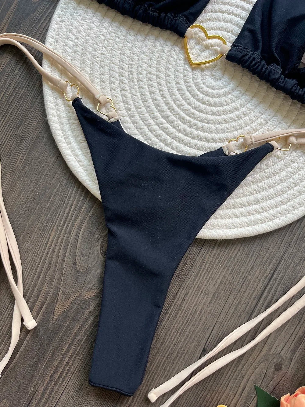 Halter Solid Triangle Bikini Set