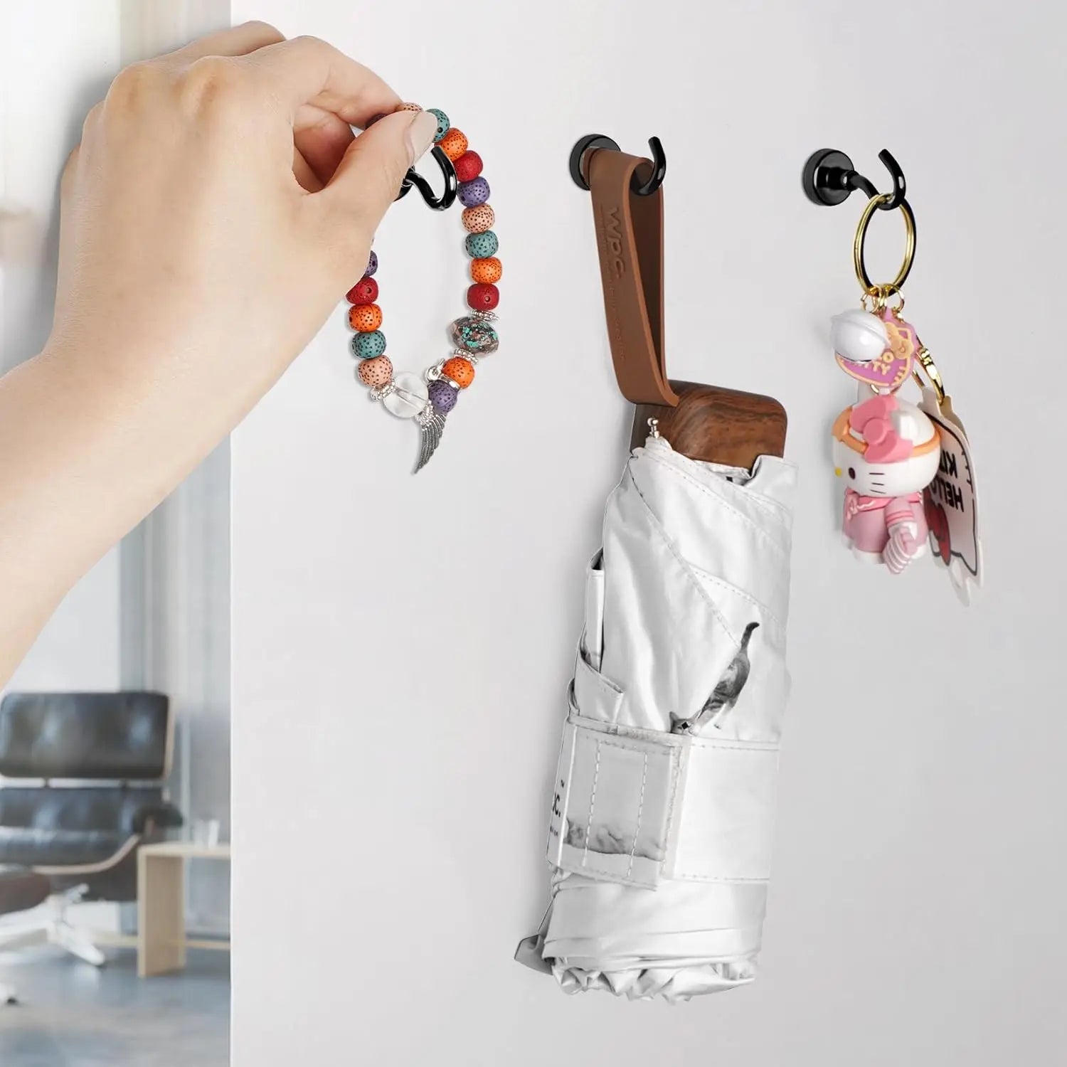 Magnetic Hooks,  Black Magnet Hooks Strong Neodymium Magnets with Hooks, Small Metal Magnetic Hooks for Refrigerator，Locker - The Dock Drop