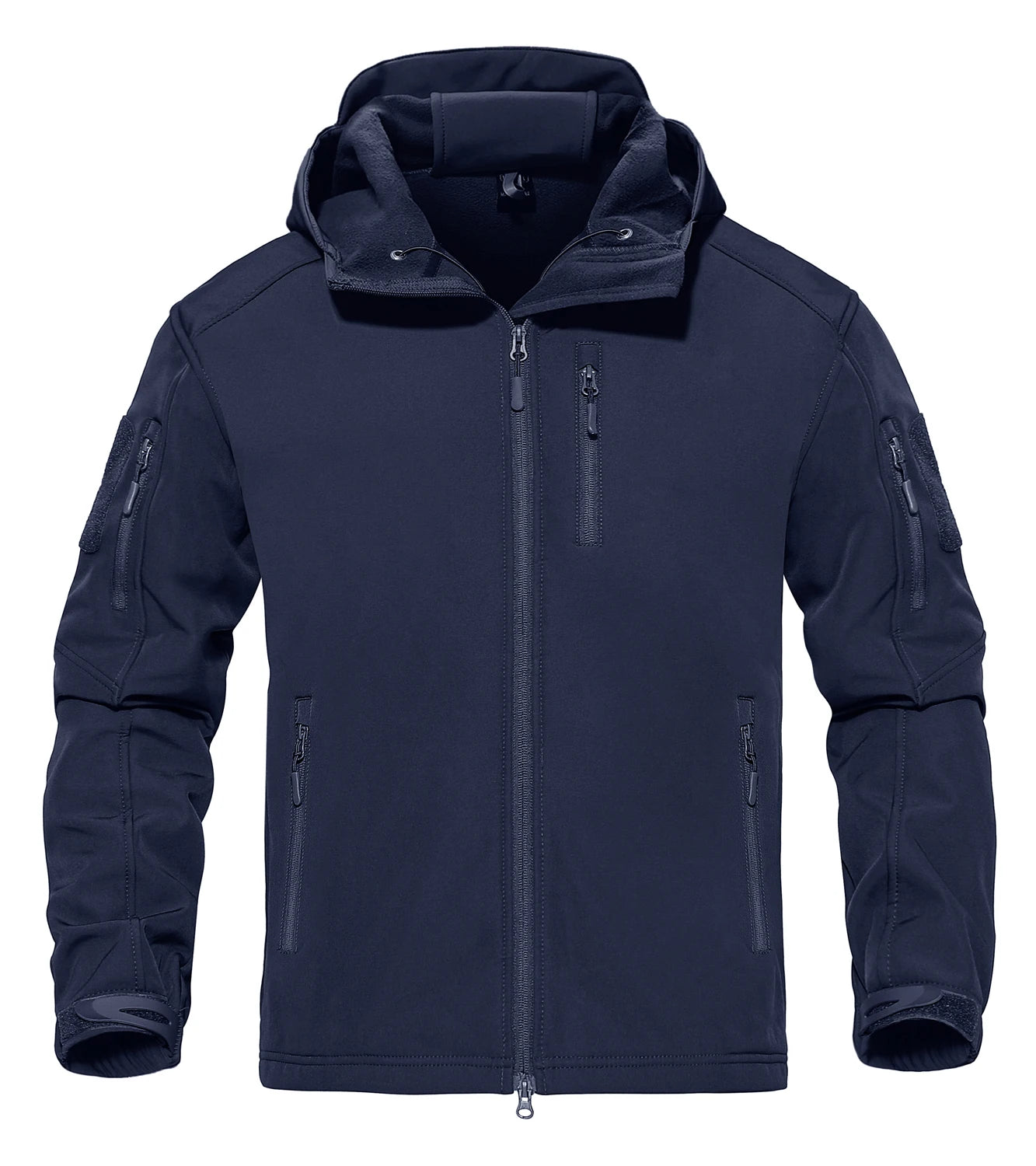 Men’s Waterproof Softshell Fleece Jacket – Hooded, Multi-Pocket, Outdoor Ready
