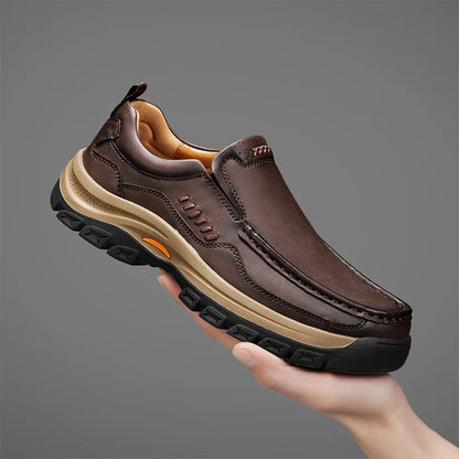 Men’s Hand-Stitched Casual Loafers – Microfiber Upper, Slip-On Comfort