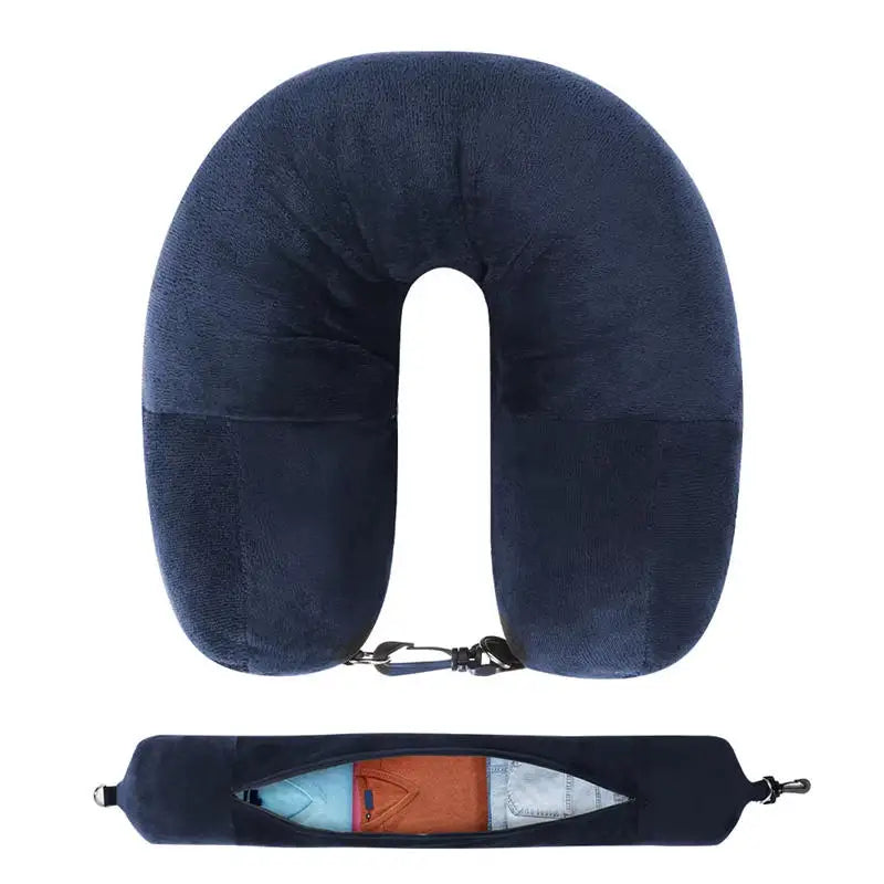 Fillable Travel Neck Pillow Organizer – Carry-On Clothes Stuff Sack, Adjustable Strap