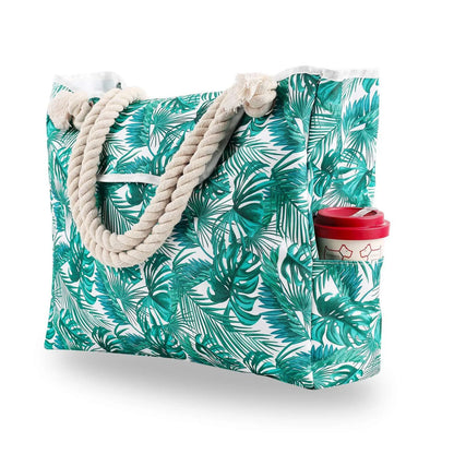 Striped Rope-Handle Beach Tote - The Dock Drop