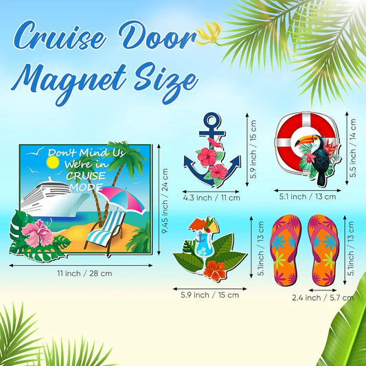6-Piece Cruise Door Magnet Set – Tropical Cruise Mode Decoration
