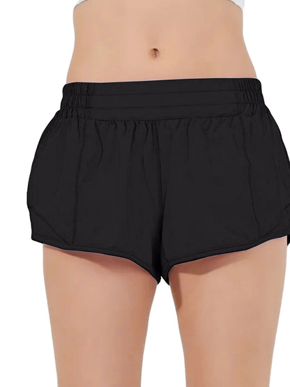 Women’s Quick-Dry Athletic Shorts – High Waist, Zipper Pockets