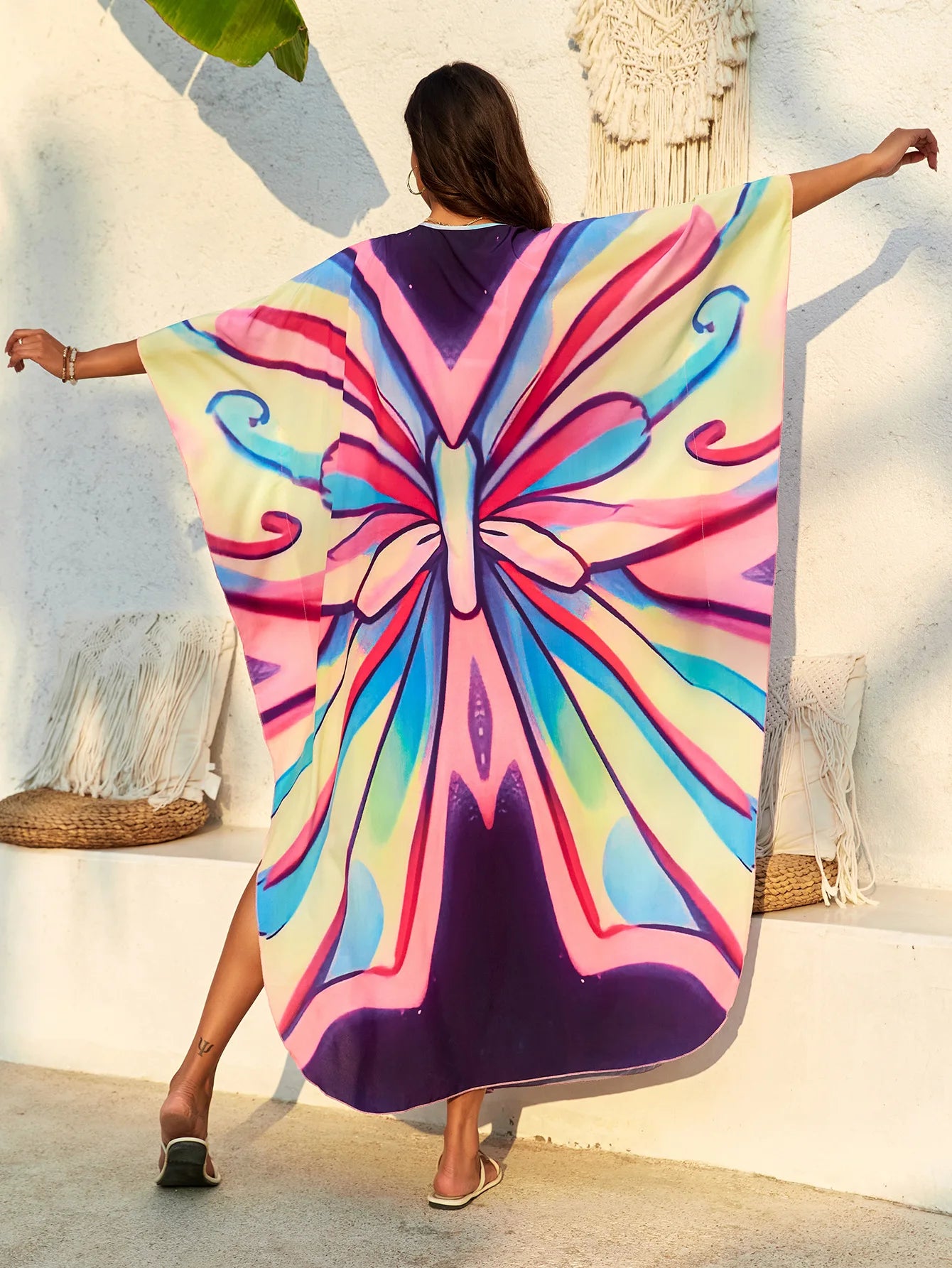Women’s Flowing Caftan Cover-Up – Beach & Poolside Elegance