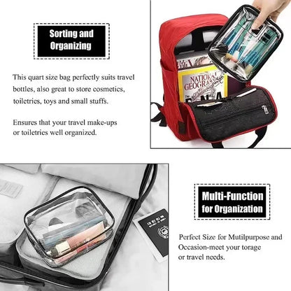Clear PVC Travel Toiletry Bag – Zip Pouch for Cruise & Air Travel