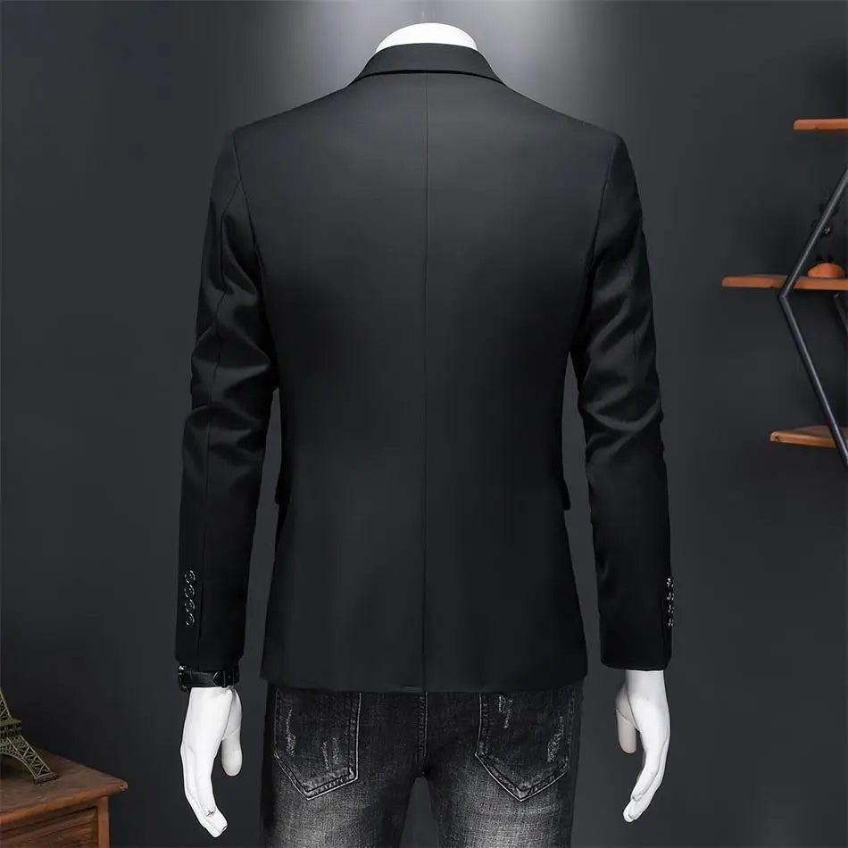 Men’s & Teens Solid Color Single-Button Blazer – Formal & Semi-Formal