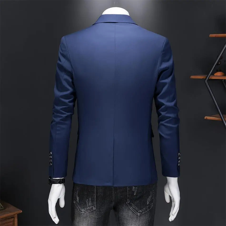 Men’s & Teens Solid Color Single-Button Blazer – Formal & Semi-Formal