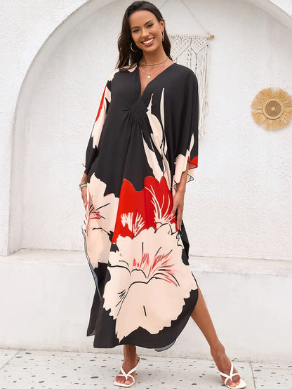 Women’s Flowing Caftan Cover-Up – Beach & Poolside Elegance