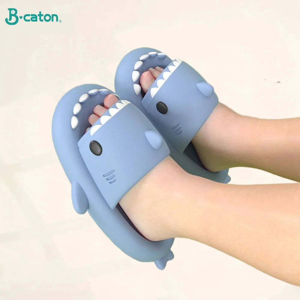 Kids Shark Slide Sandals – Soft Non-Slip Summer Slippers