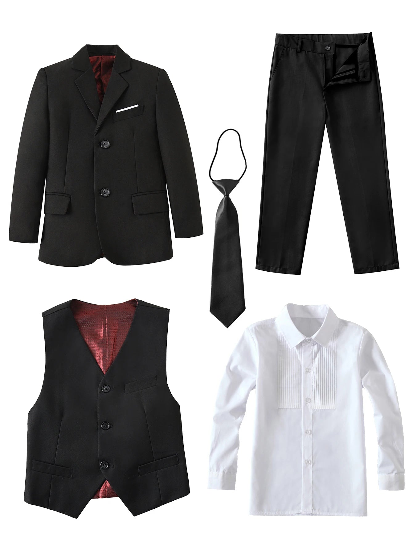 Boys’ 5-Piece Slim Fit Formal Suit – Complete Dresswear Set