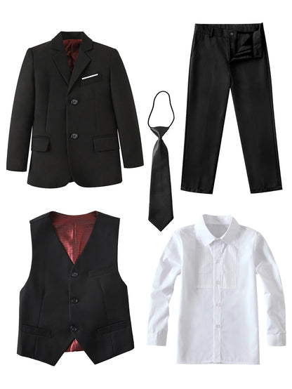 Boys’ 5-Piece Slim Fit Formal Suit – Complete Dresswear Set