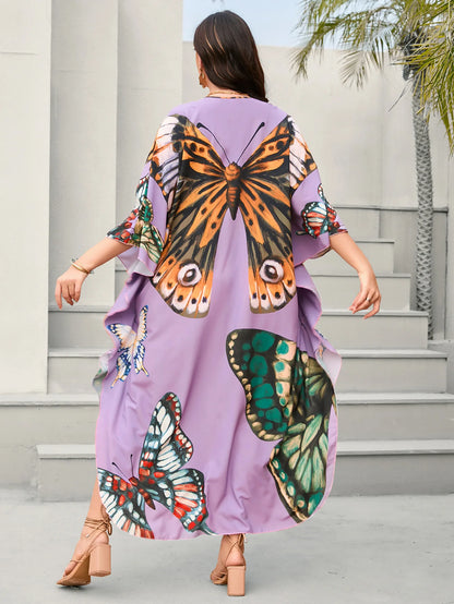 Women’s Flowing Caftan Cover-Up – Beach & Poolside Elegance