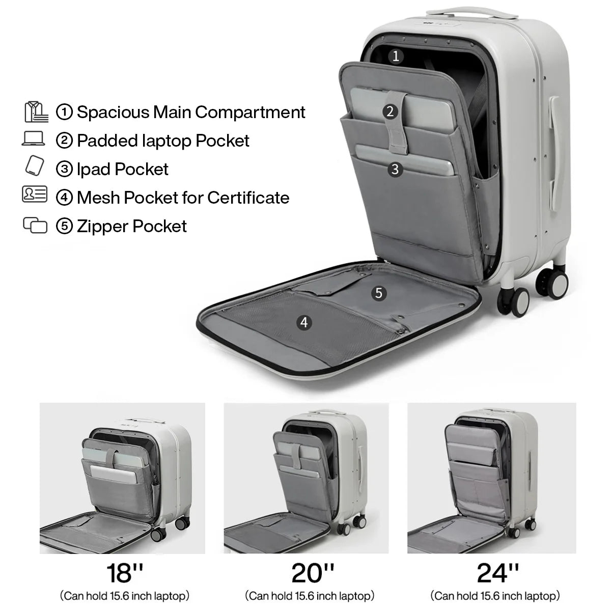 Aluminum-Frame Hardshell Spinner Suitcase