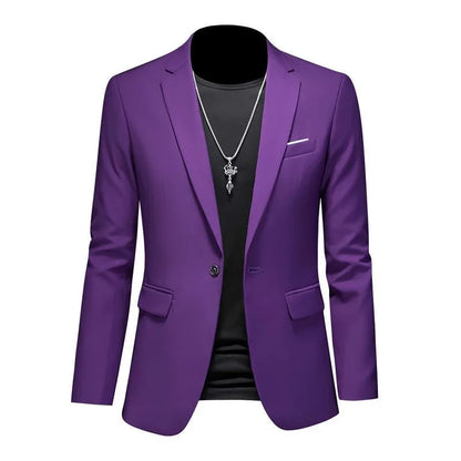 Men’s & Teens Solid Color Single-Button Blazer – Formal & Semi-Formal
